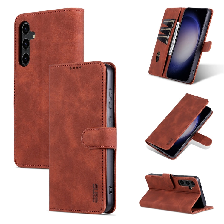 AZNS Skin Feel Calf Texture Flip Leather case for Samsung Galaxy S24 5G, showcasing its elegant design and practical features.
